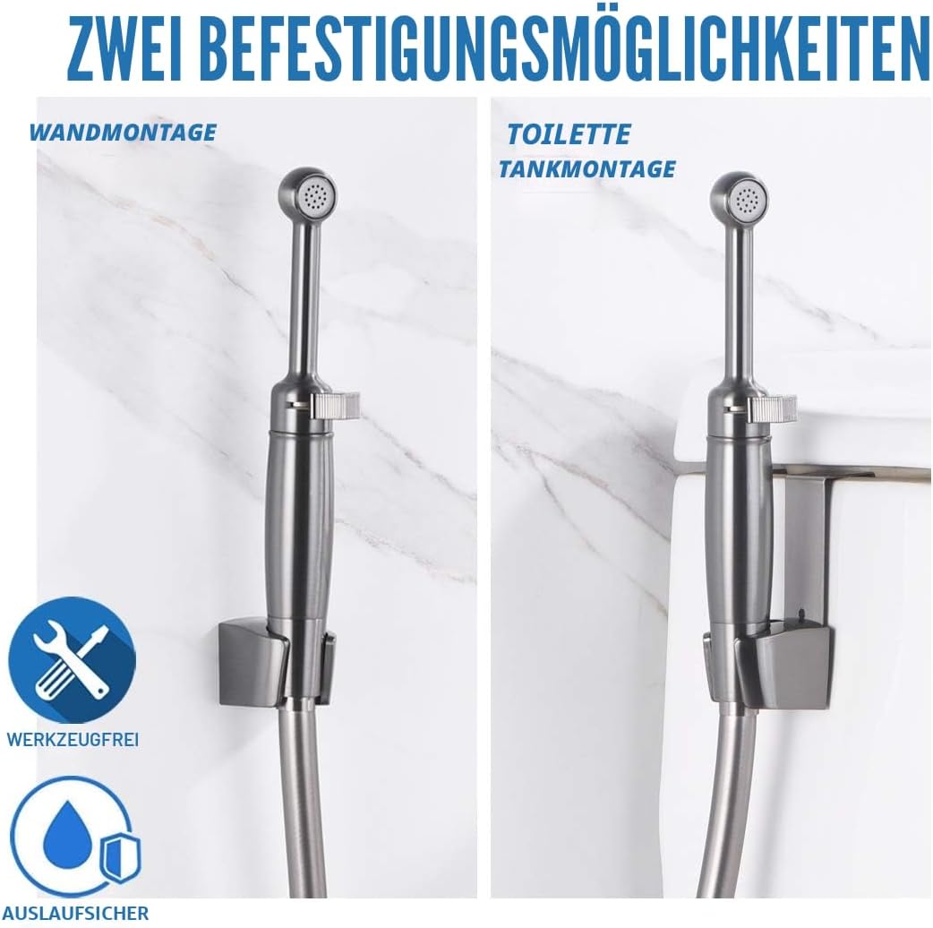 Bidet Handbrause Set SonTiy Toilette Bad Bidet Aufsatz Waschen Duschkopf mit Einstellbarem Druck &Ha