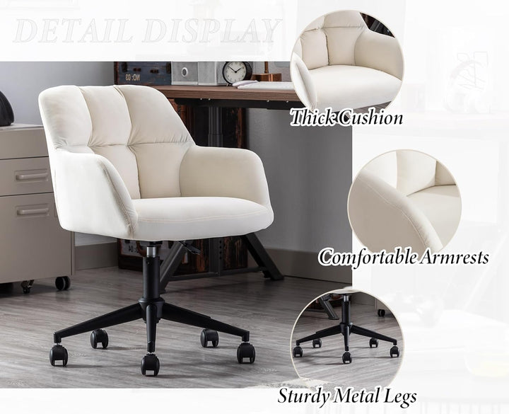 chairus Schreibtischstuhl Samt Bürostuhl 360° Drehstuhl Sessel Arbeitsstuhl Wohnzimmer Schlafzimmer