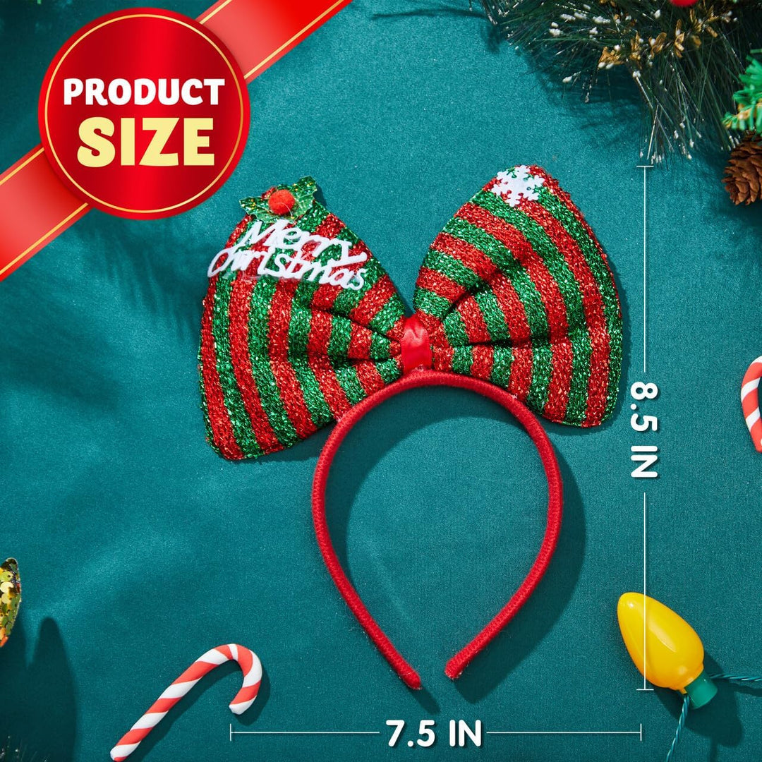 JOYIN 12 Packungen Weihnachts-Stirnbänder mit verschiedenen Designs, Weihnachts-Kopfbedeckungen, Fei