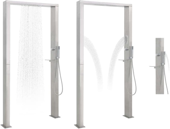 Gartendusche mit Duschkopf Einstellbare Temperatur Pooldusche für Garten Pool Outdoor Edelstahl Dopp