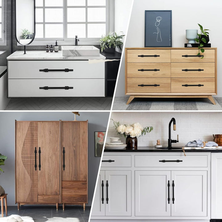 LONTAN 10 Stück Schrankgriffe Schwarz Griffe für Küchenschränke Möbelgriffe Schwarz 160mm Griffe Sch