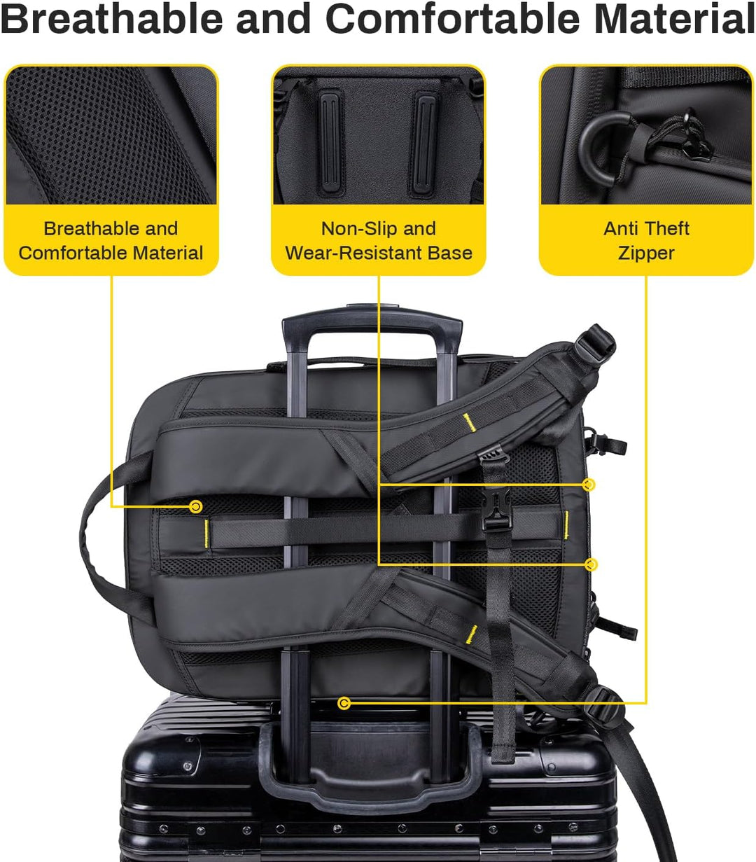RaLeno Wasserdichter Kamerarucksack,25L+5L(erweiterbares Vorderfach) Fotorucksack, Seitentaschen mit