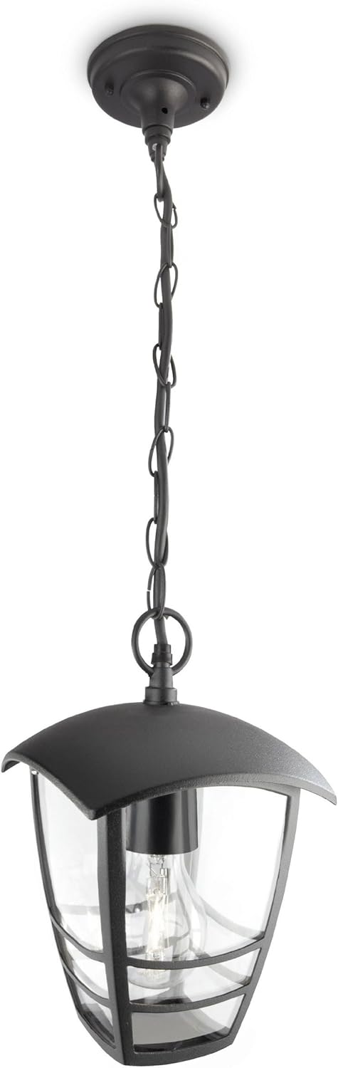 Philips myGarden Pendelaussenleuchte Creek, 60W, E27 Sockel, ohne Leuchtmittel, schwarz, Schwarz