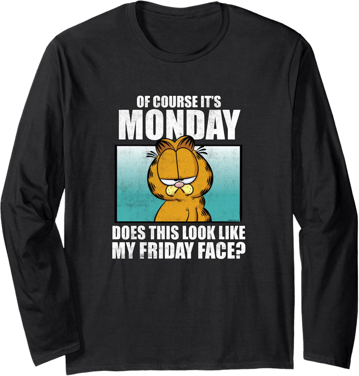 Garfield Natürlich Es Ist Montag… Freitag Gesicht Langarmshirt