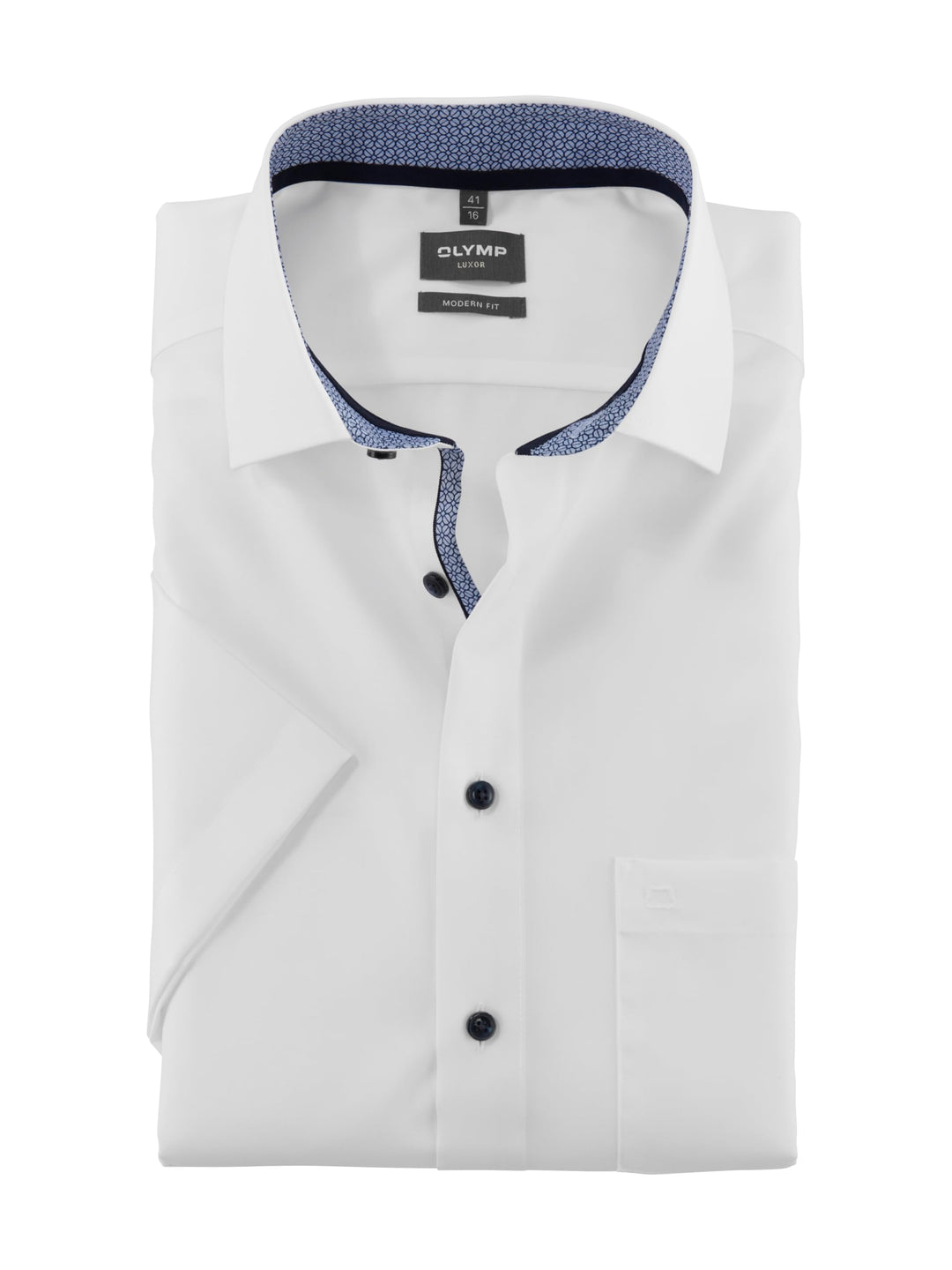 OLYMP Herren Businesshemd Langarm Luxor,Einfarbig,Comfort fit,New Kent, 37 Weiss 00