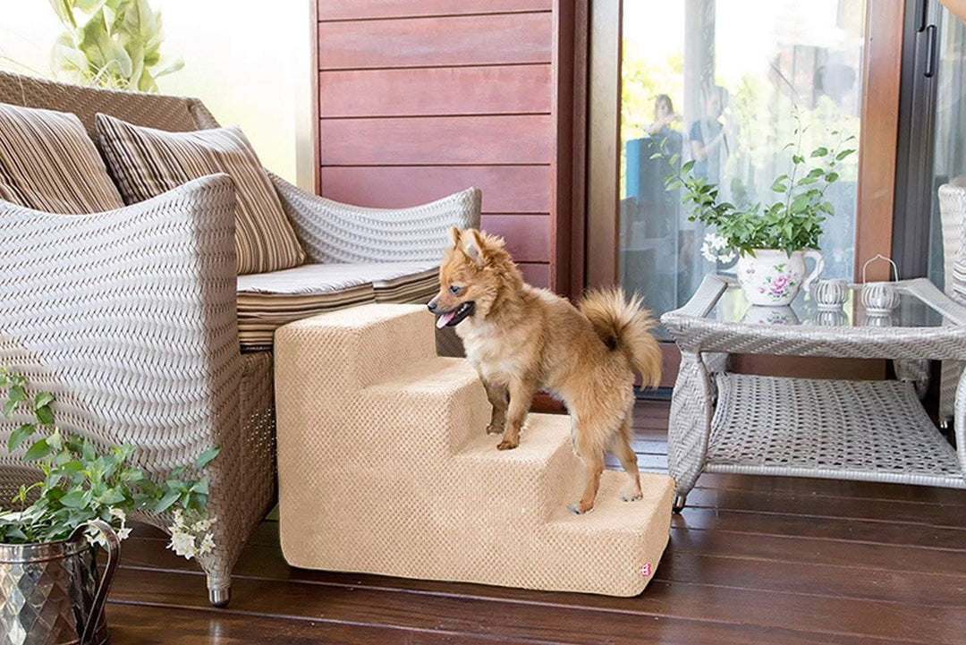 Hundetreppe 40 cm hoch | Katzentreppe Haustiertreppe | 4 Stufen | Hunde Katzen Haustier | für Bett u