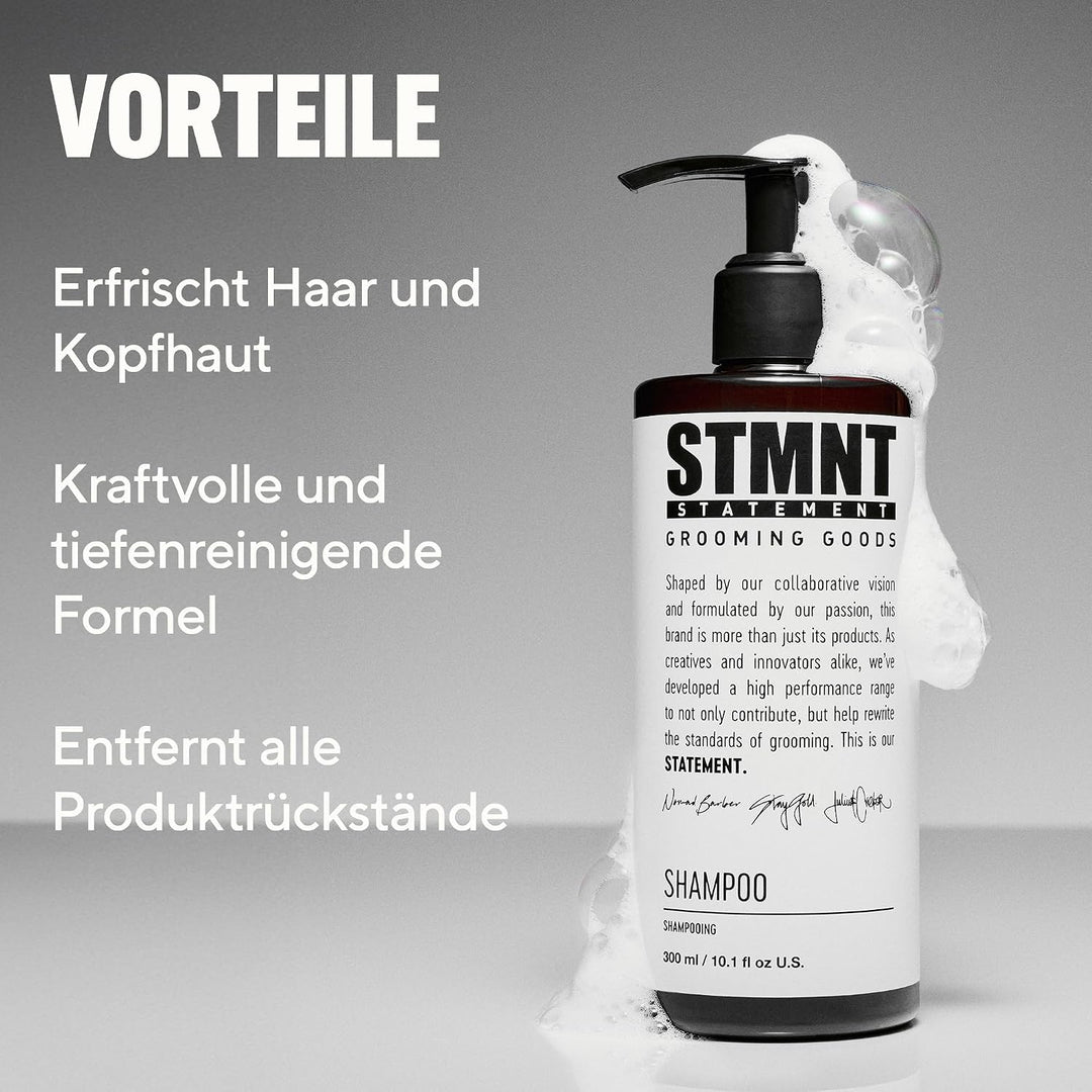 STMNT STATEMENT GROOMING GOODS Shampoo | Mit Aktivkohle & Menthol | Entfernt effektiv Produktablager