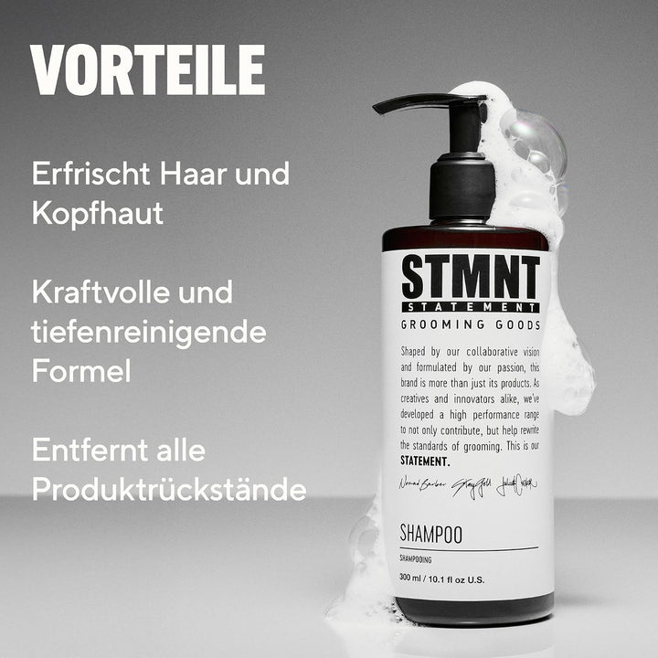 STMNT STATEMENT GROOMING GOODS Shampoo | Mit Aktivkohle & Menthol | Entfernt effektiv Produktablager