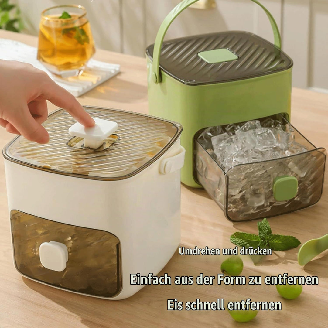 MEISO Eiswürfelmaschine mit Druck, 48 Fächer, drücken Sie die Art Ice Cube Maker, Eiswürfelform für