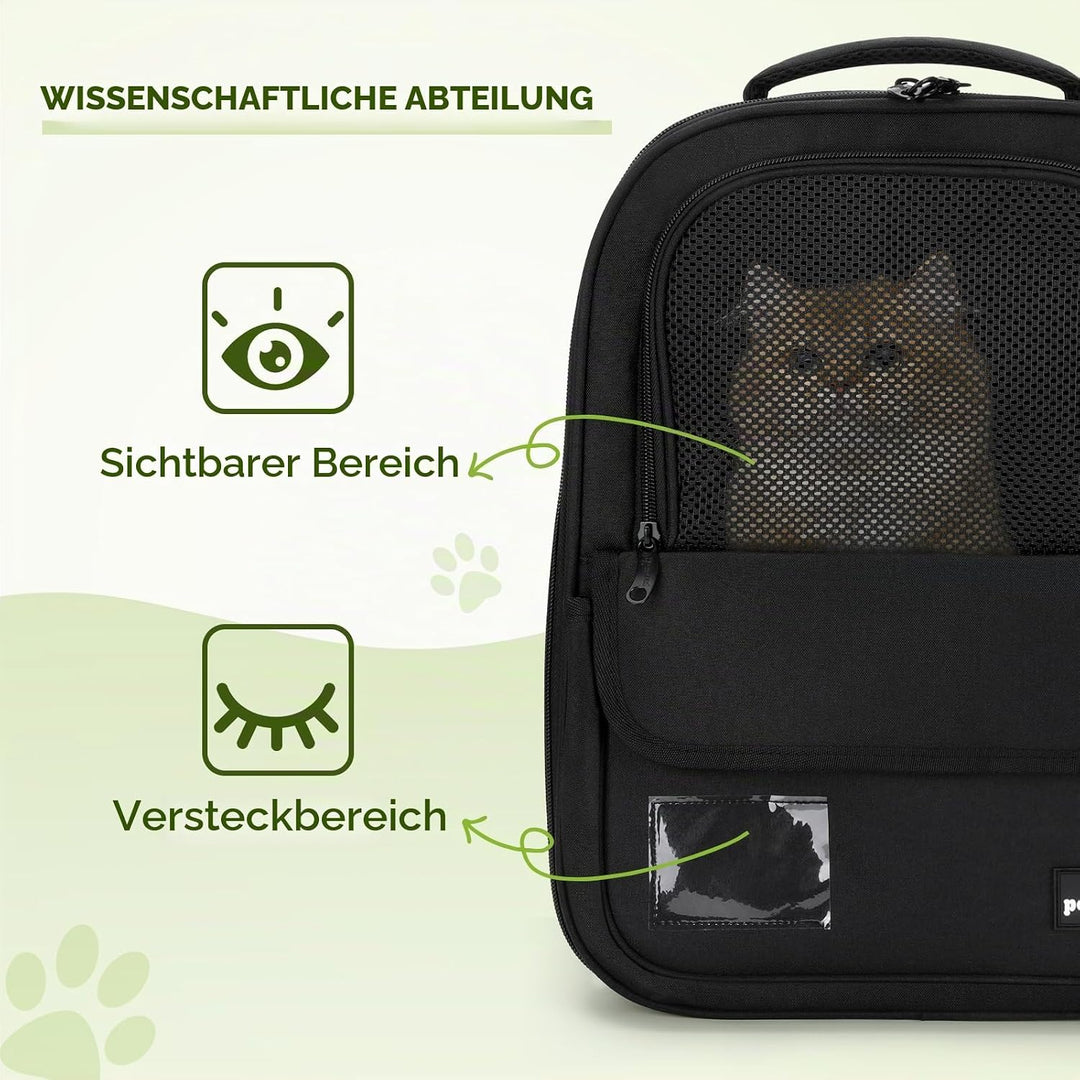 pecute Haustier Rucksack 6kg, Tragbare und Faltbare Katzentasche, Atmungsaktive und Leichte Hundetas
