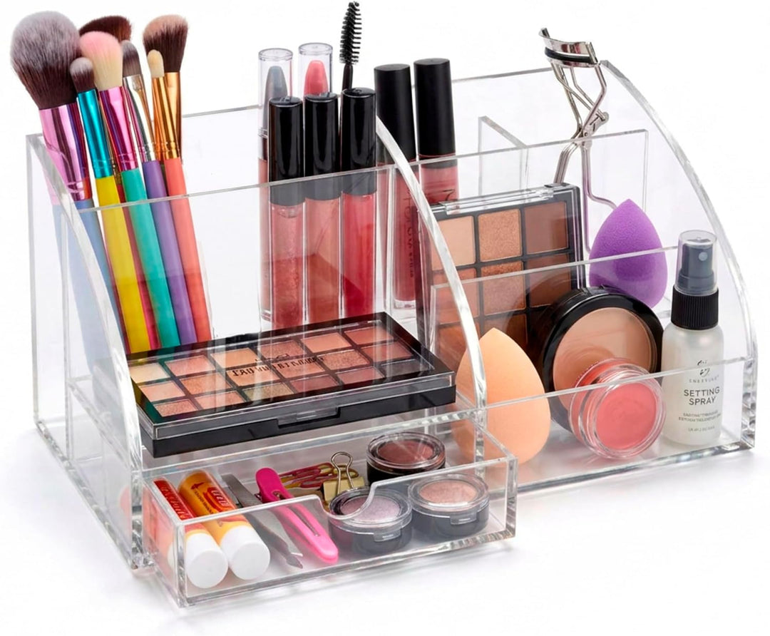 Osco AD01 Schreibtisch-Organizer aus klarem Acryl, Clear Acrylic Clear Acrylic Single, Clear Acrylic