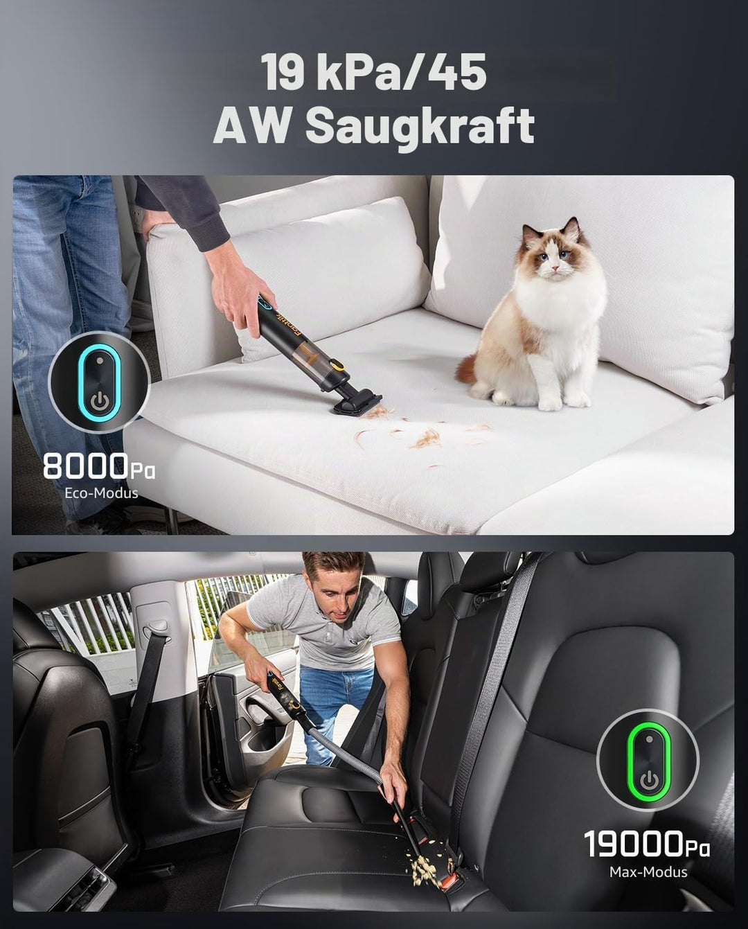 Fanttik Slim V8 Apex Akku-Autostaubsauger Slim V10 Apex Kabelloser 4-in-1 Auto & Mini-Handstaubsauge