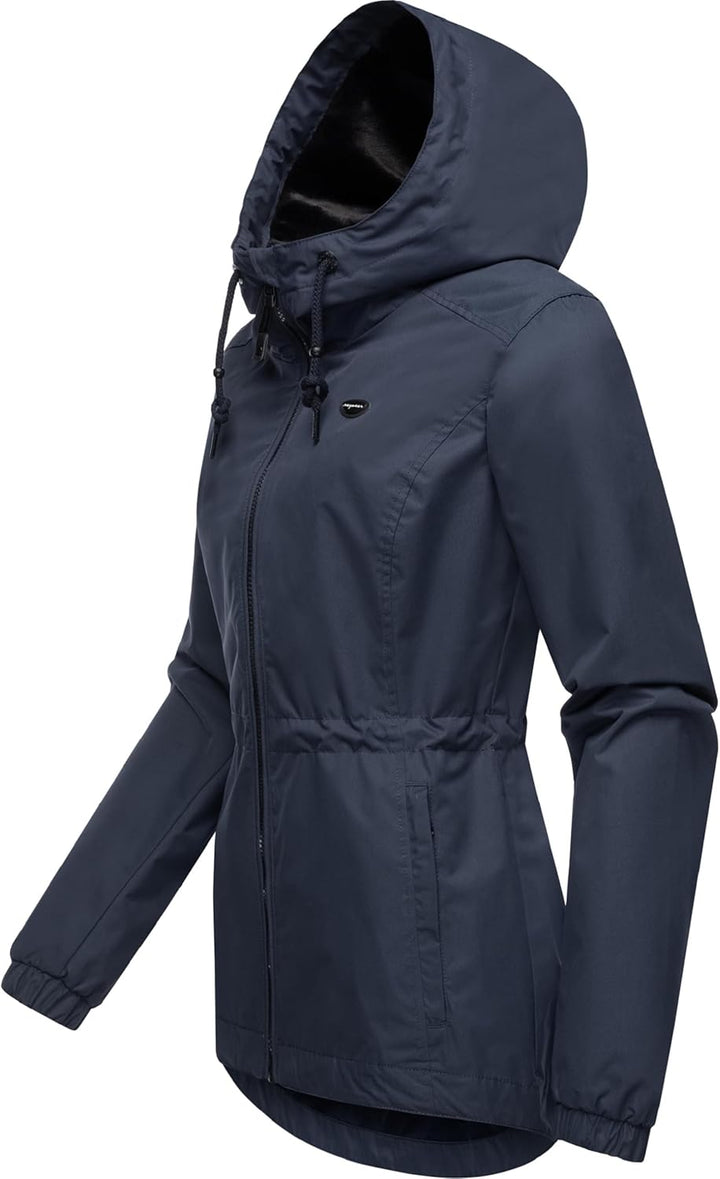 Ragwear Damen Übergangsjacke leichte Jacke kurz wasserdicht (Wassersäule: 4.000 mm) mit Kapuze Danka