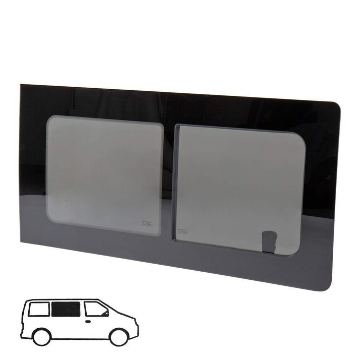 wamovo Schiebefenster Glasfenster passend für VW T5 / T6 rechts, Echtglas 113 x 58 cm, Rechts
