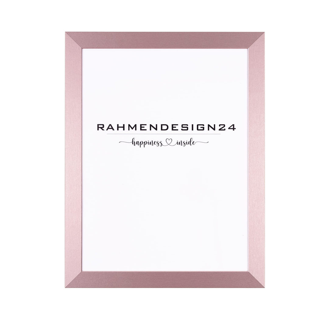 Rahmendesign24 Bilderrahmen Milano 60x90 Roségold Fotorahmen, Wechselrahmen, Posterrahmen, Puzzlerah