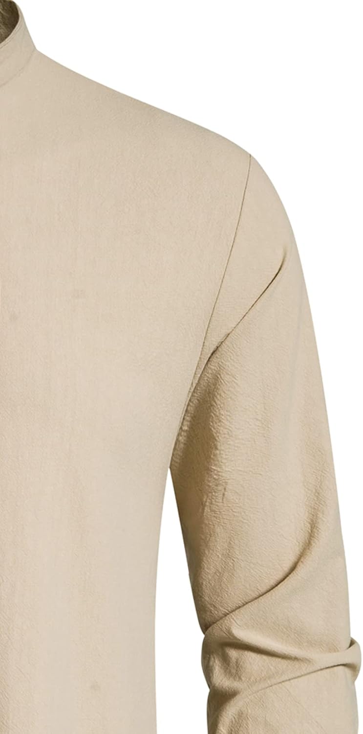 LucMatton Herren-Kostüm mit Schnürung, Baumwolle, mittelalterliches Vintage-Kostüm Khaki-a L, Khaki-