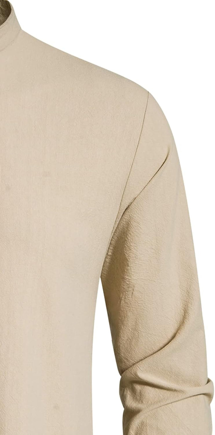 LucMatton Herren-Kostüm mit Schnürung, Baumwolle, mittelalterliches Vintage-Kostüm Khaki-a L, Khaki-