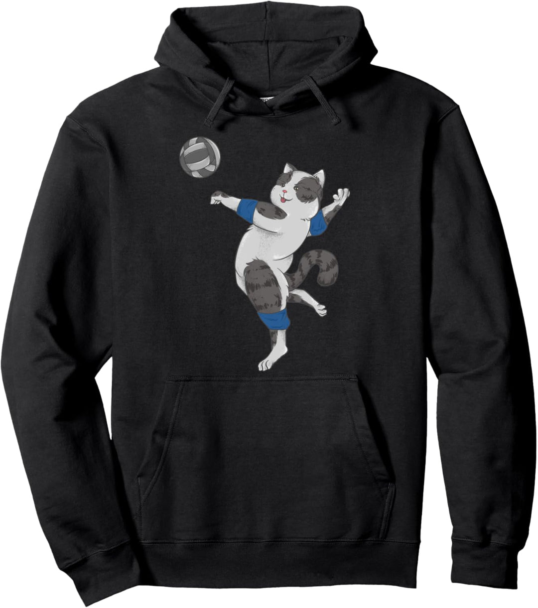 Niedliche Katze spielt Volleyball – Haustierbesitzer Pullover Hoodie