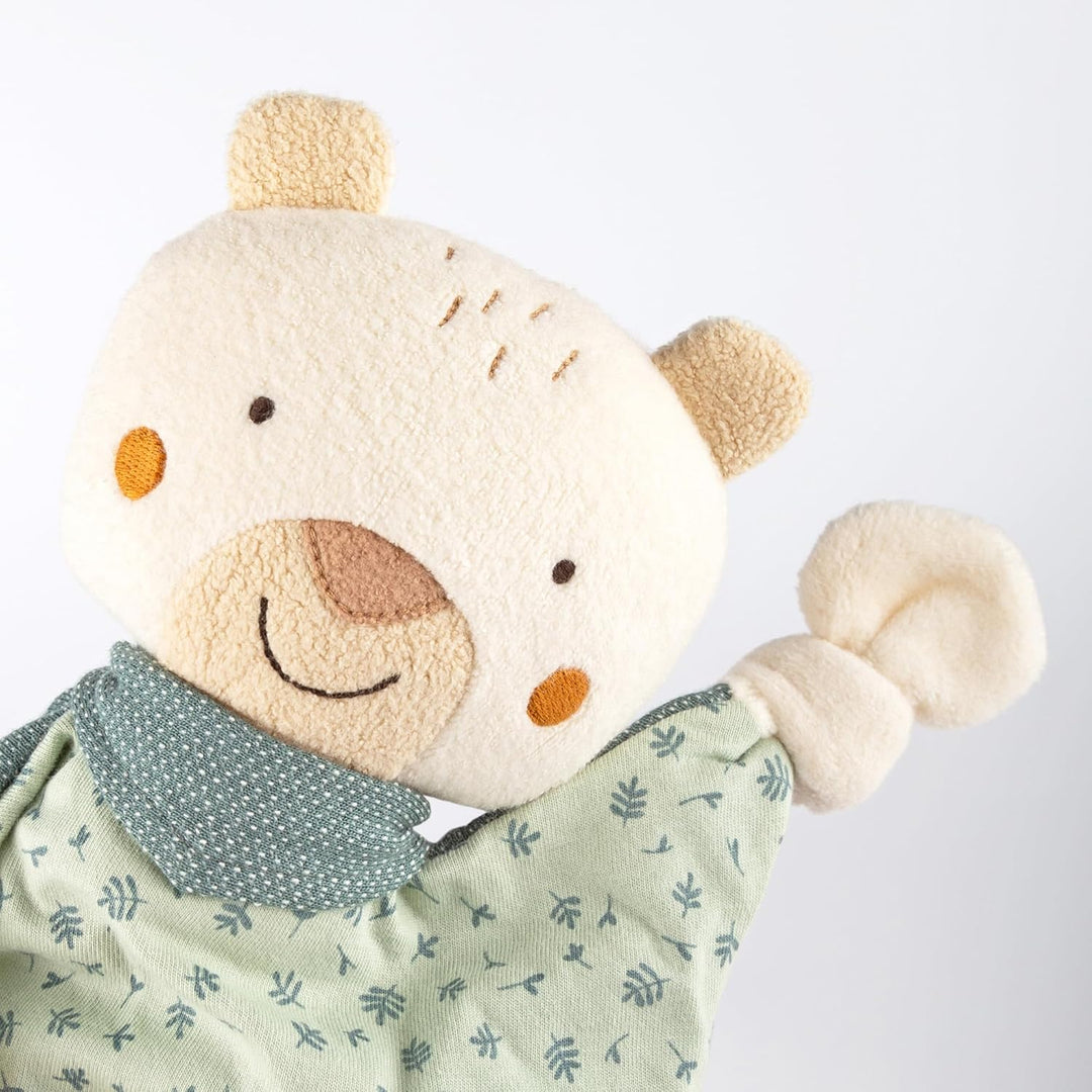 sigikid 39770 Schnuffeltuch Tiercharakter Bär, Mint/weiss
