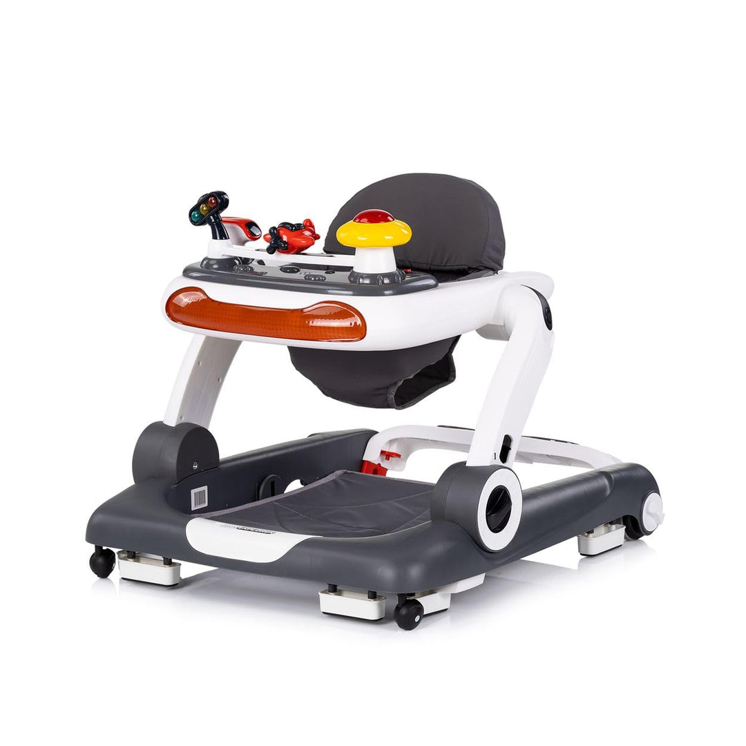 Chipolino Lauflernhilfe little Explorer 4 in 1 Laulernwagen Musik Stopper Räder grau, grau