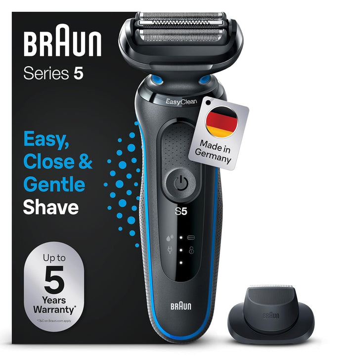 Braun Series 5 Elektrorasierer mit EasyClick Aufsatz & Präzisionstrimmer, Rasierer Herren Elektrisch