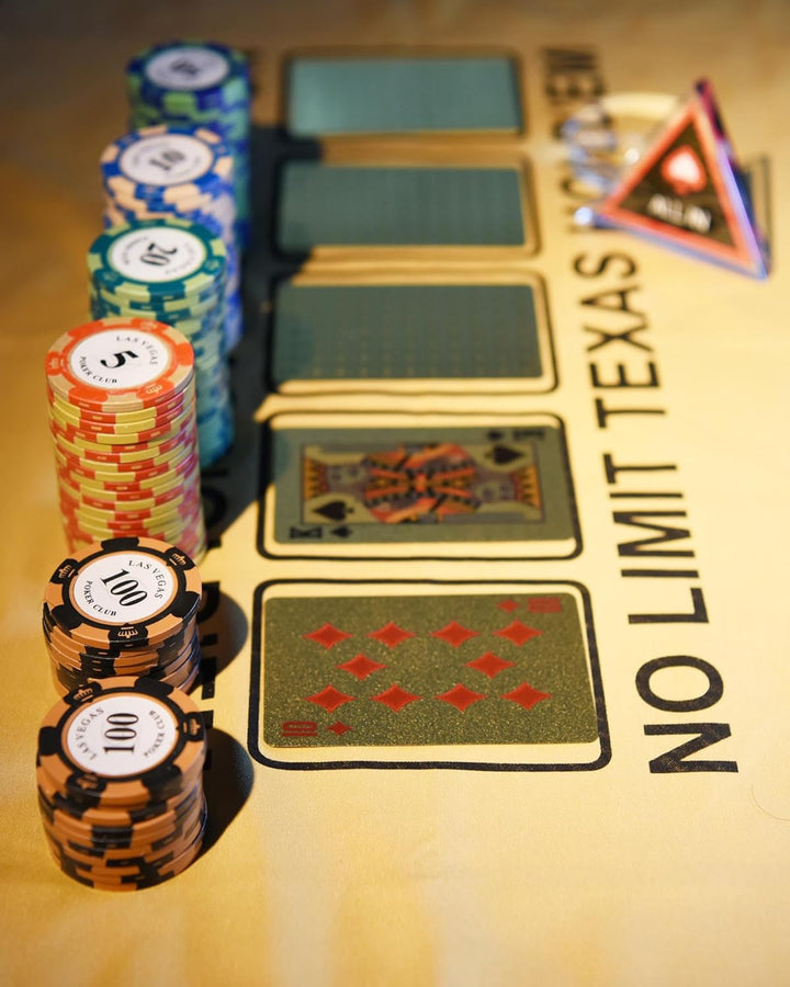Pokerchip-Set mit 100 Tonchips mit Nennwert, geeignet für Blackjack und Casinospiele, 20 Chips pro N