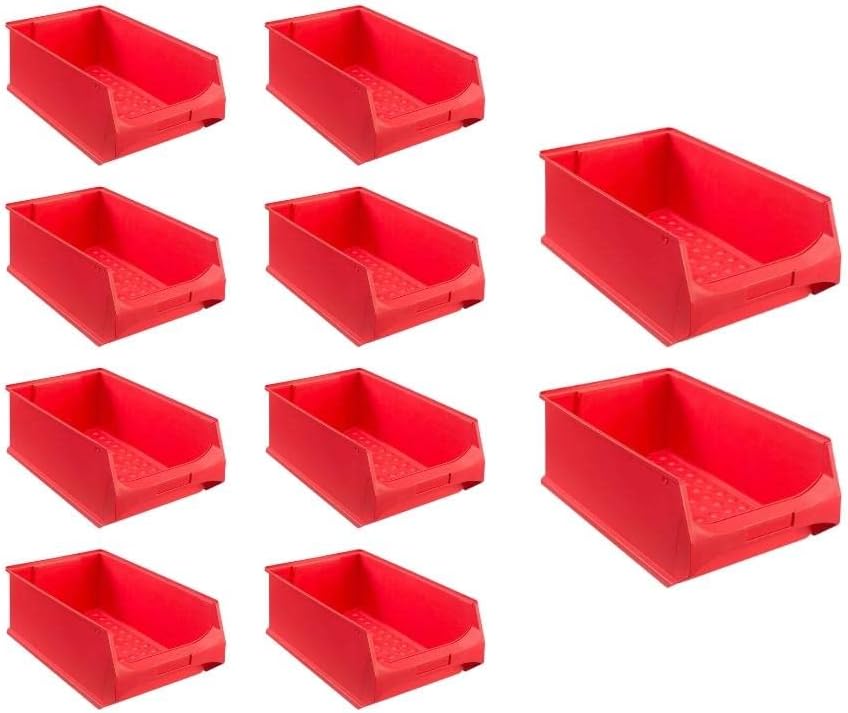 Rote Sichtlagerbox 5.0 | HxBxT 20x30x50cm | 21,8 Liter | Sichtlagerbehälter, Sichtlagerkasten, Sicht
