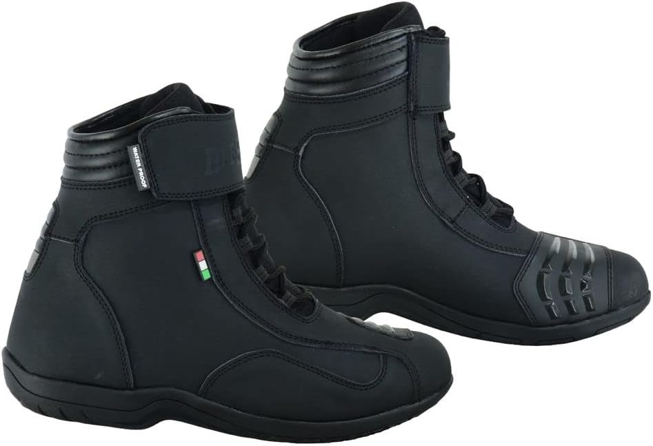 BI ESSE Motorradschuhe für Motorroller aus Leder mit Protektoren in der Stadt 44 EU Schwarz, 44 EU S