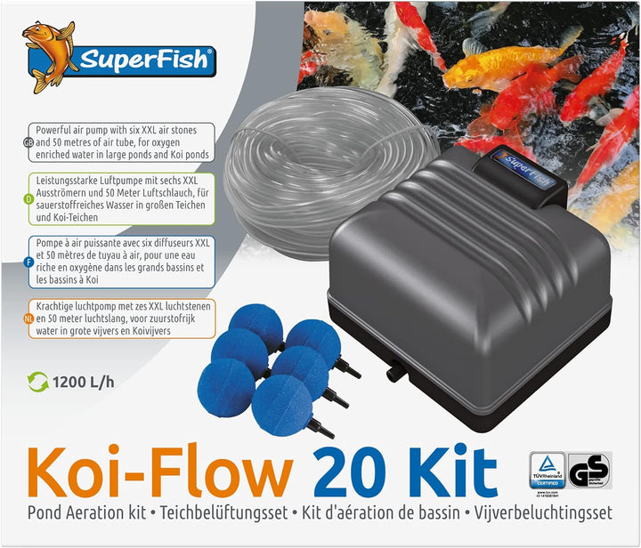 Superfish 671050/3754 Koi Flow 20 Belüftungsset inkl. Schlauch u. Ausströmer Koi Flow 20 Set, Koi Fl