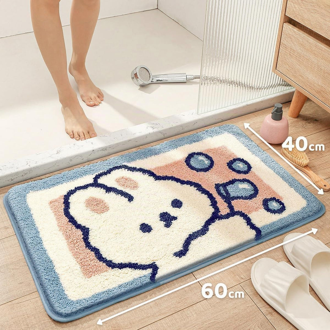Niedlicher Badteppich Badematte für Badezimmer Rutschhemmender Weicher Badteppich für Duschen Niedli