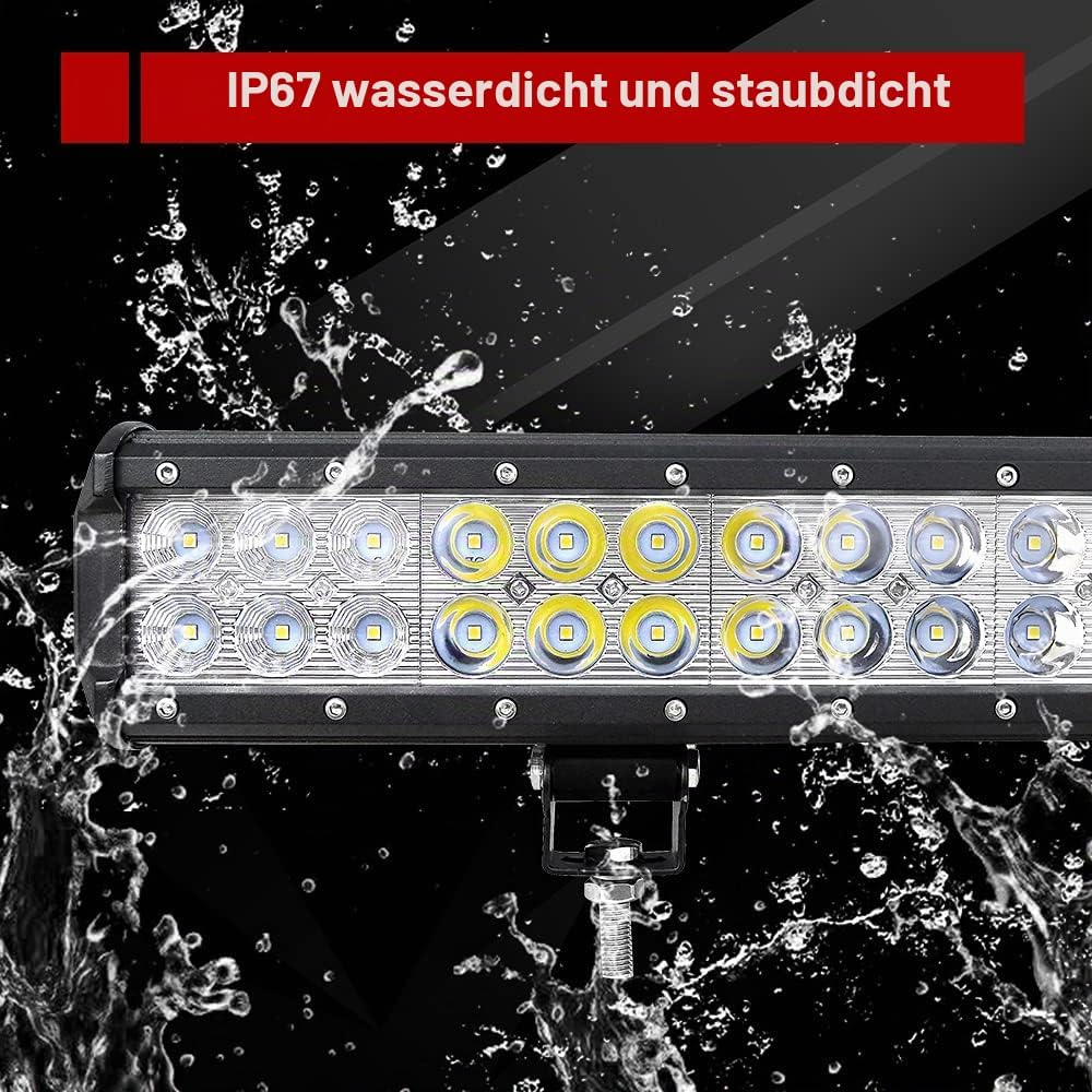 Willpower 126 W 50,8 cm LED Lichtleiste Flutlicht Spot Combo Beam + 23 Zoll Kennzeichenhalter Univer