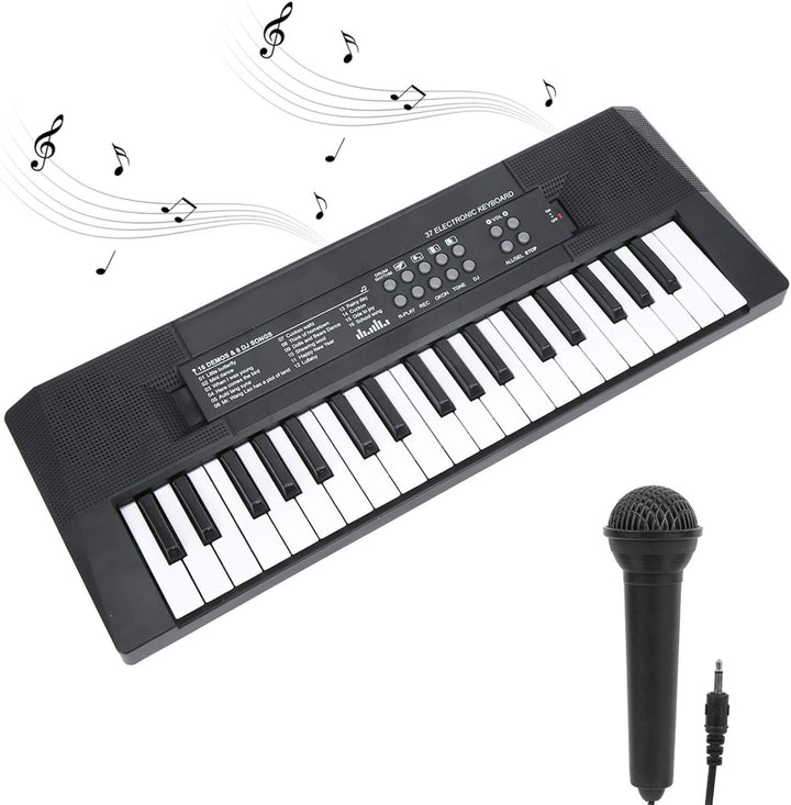 E-Piano, wiederaufladbare 37-Tasten-Klaviertastatur, Mikrofonaufnahmefunktion, Musikinstrumentenspie