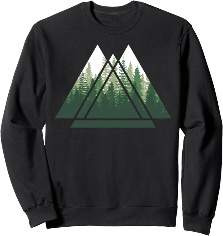 Wald Natur Triangle Minimalismus Sweatshirt