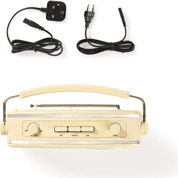 Nedis - UKW-Radio - 60 W - Bluetooth® - Retro-Design - Built-In Lithium-Ion - Integrierte Mikrofon -