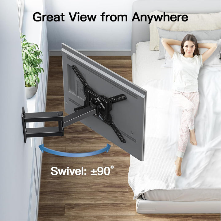 PERLESMITH TV Wandhalterung Schwenkbar Neigbar, Wandhalterung Fernseher für 26-60 Zoll Flach &amp; Curve