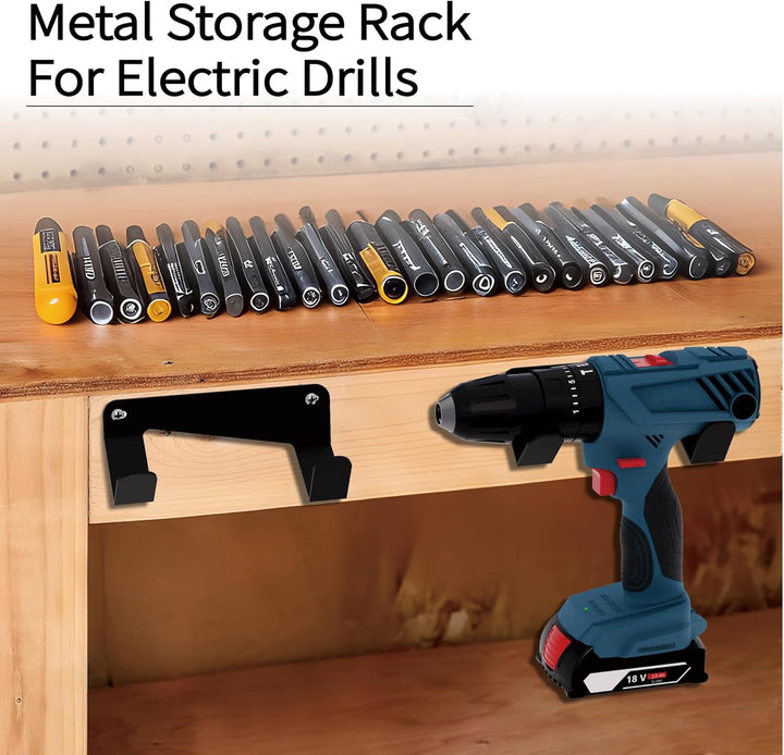 Drill Holder, Heavy Duty Steel Drill Dock Wall Mount, Universal Tool Organizer with Quick-Release Cl