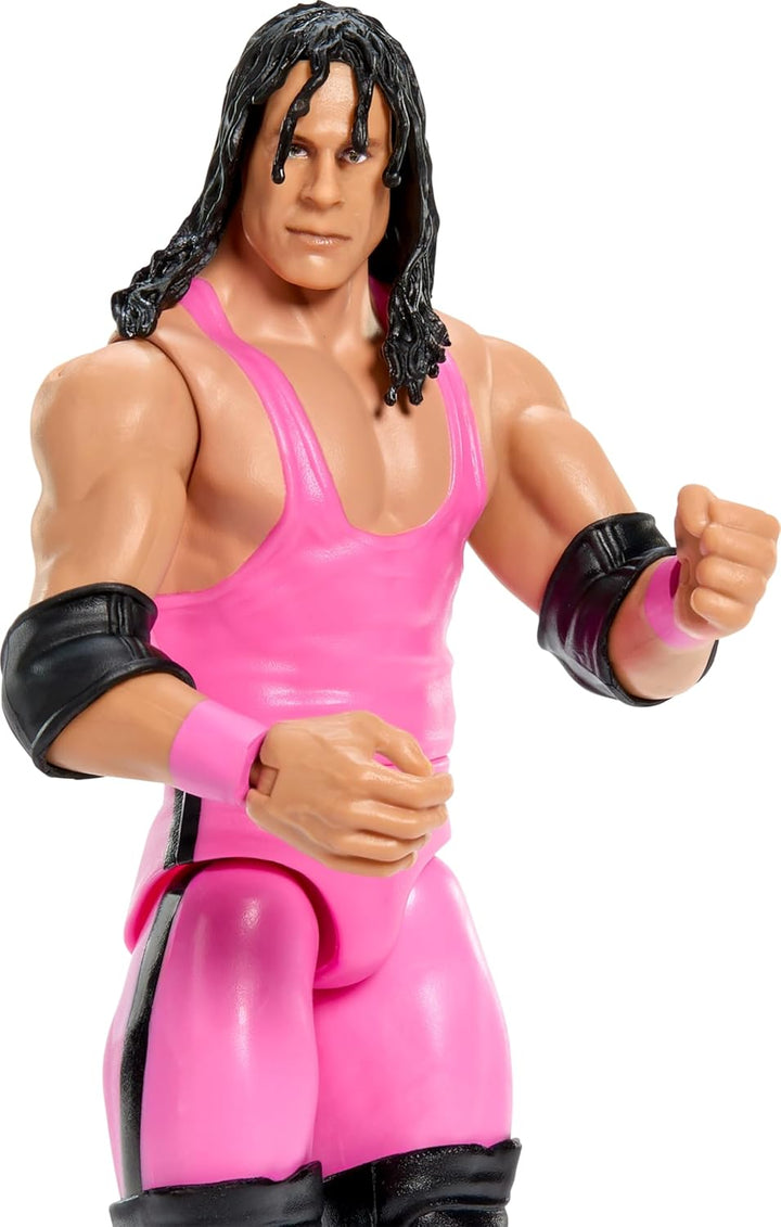 Mattel WWE Actionfigur, 15,2 cm grosses Sammlerstück Bret "Hit Man" Hart mit 10 Artikulationspunkten
