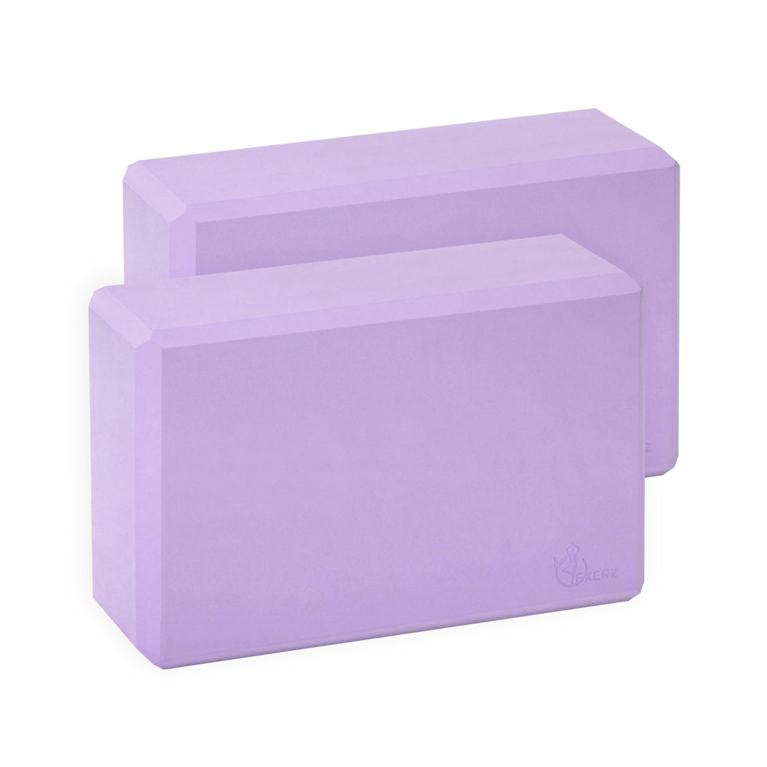 EXERZ Yoga Blocks 2 pack, Gym Blocks, Exercise Workout Fitness Bricks, Pilates Stretch Handstand Non