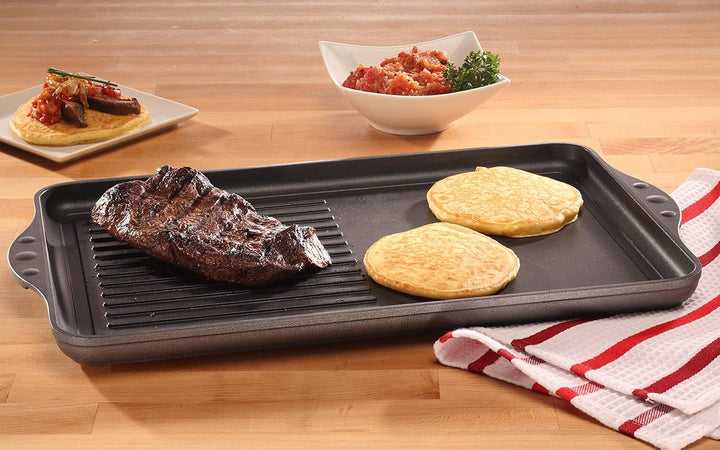 Swiss Diamond Grillplatte mit hälftigen Rillen 43 x 28 cm