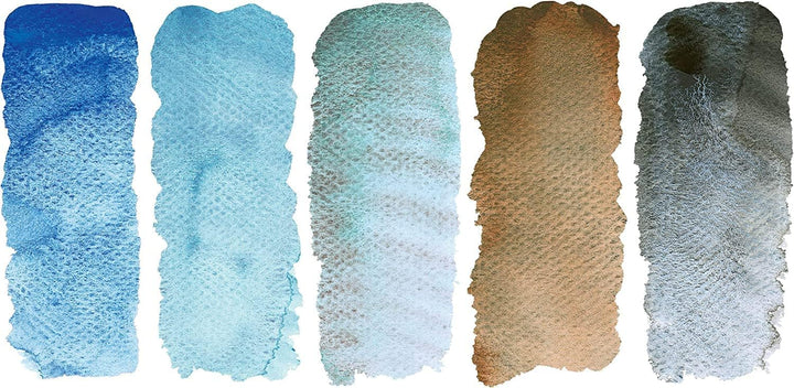 Schmincke – HORADAM® AQUARELL, Super Granulation Set Gletscher, 5 x 1/2 Näpfchen + Pinsel, 74 603 09