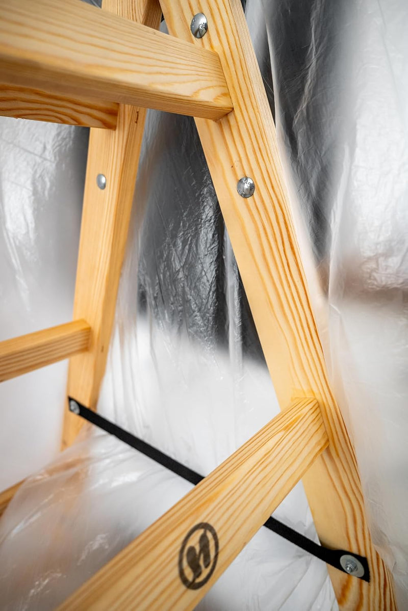 DRABEST - Holzleiter - für Malerarbeiten - 2X 3 Sprossen - m lang - bis 150 kg - Arbeitshöhe 0,95 m