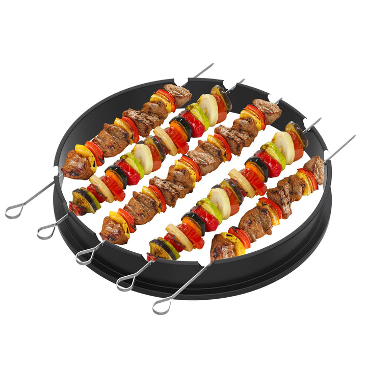Onlyfire Schaschlik Rotisserie Grillspiess Set, 5 Spiesse mit Grillaufsatz, Schaschlikspiess für 57