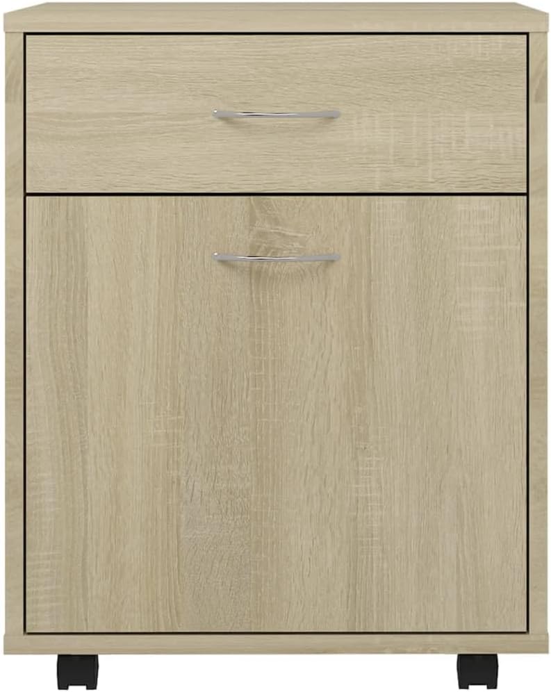 vidaXL Rollschrank mit 1 Tür 1 Schublade Rollcontainer Büroschrank Aktenschrank Bürocontainer Schran