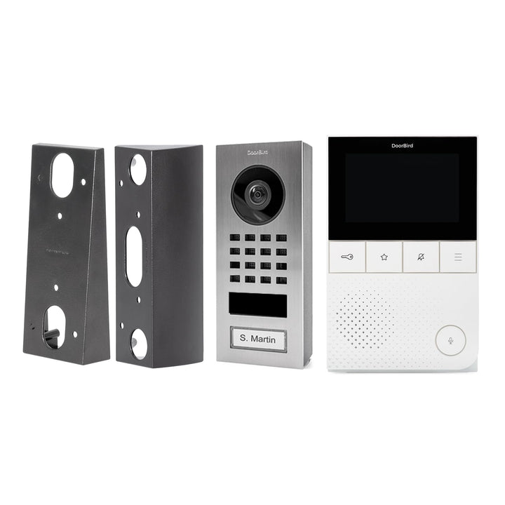 DoorBird D11 Home-Set | Set aus Video-Türsprechanlage in Edelstahl V2A, Video-Innenstation in Weiss