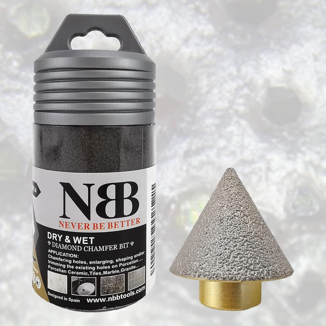NBB vakuumgelöteter Diamant-Fasfräser mit M14 für Winkelschleifer, Diamant-Reibahle, zum professione