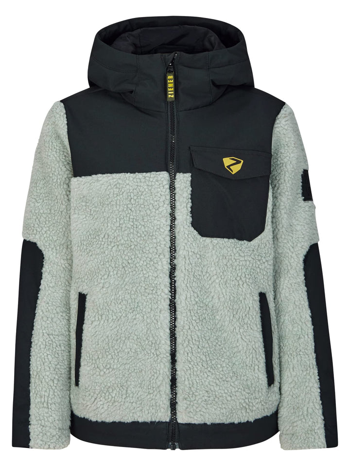 Ziener Jungen Arjun Fleece-Jacke Freizeit/Sport | warm, PFC frei (1er Pack) 104 gray seal, 104 gray