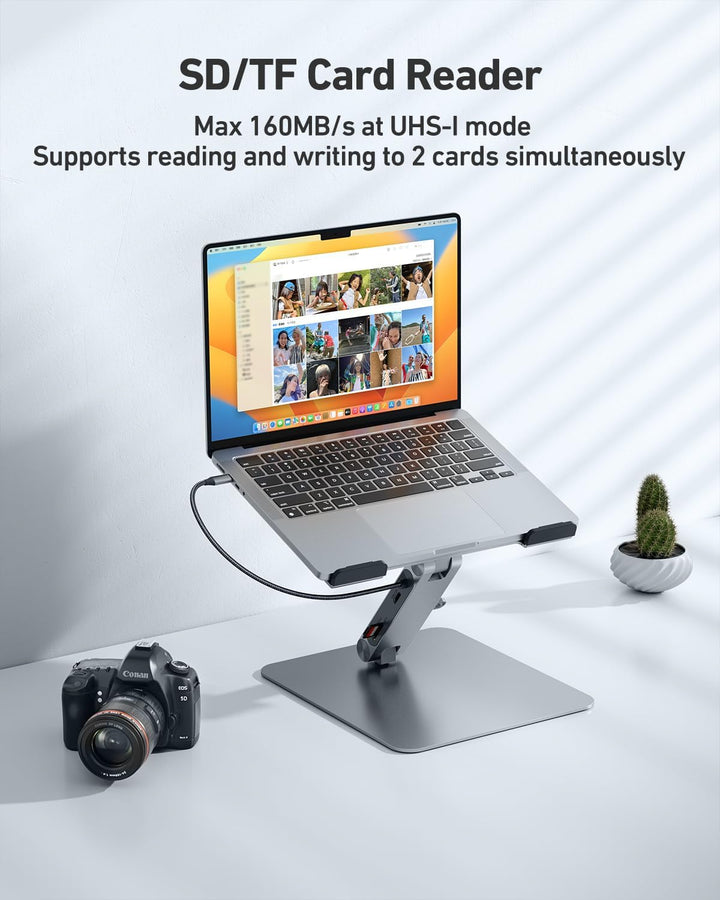 BENFEI Laptop Ständer mit 7-in-1 USB C Dockingstation – HDMI (4K@60Hz), 1×SD& 1×Micro SD Kartenleser