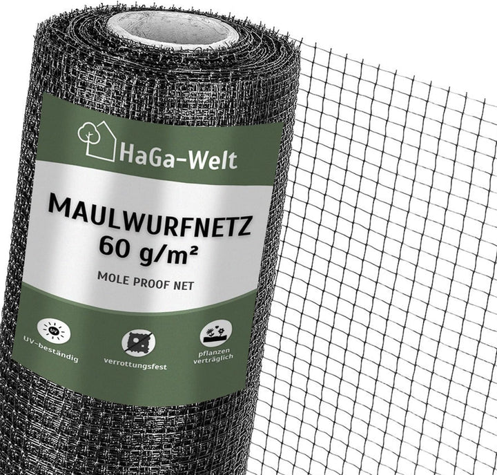 Haga Maulwurfnetz - Maulwurfschutz - gegen Maulwurfshügel - Rasenschutz für den Garten - aus Kunstst