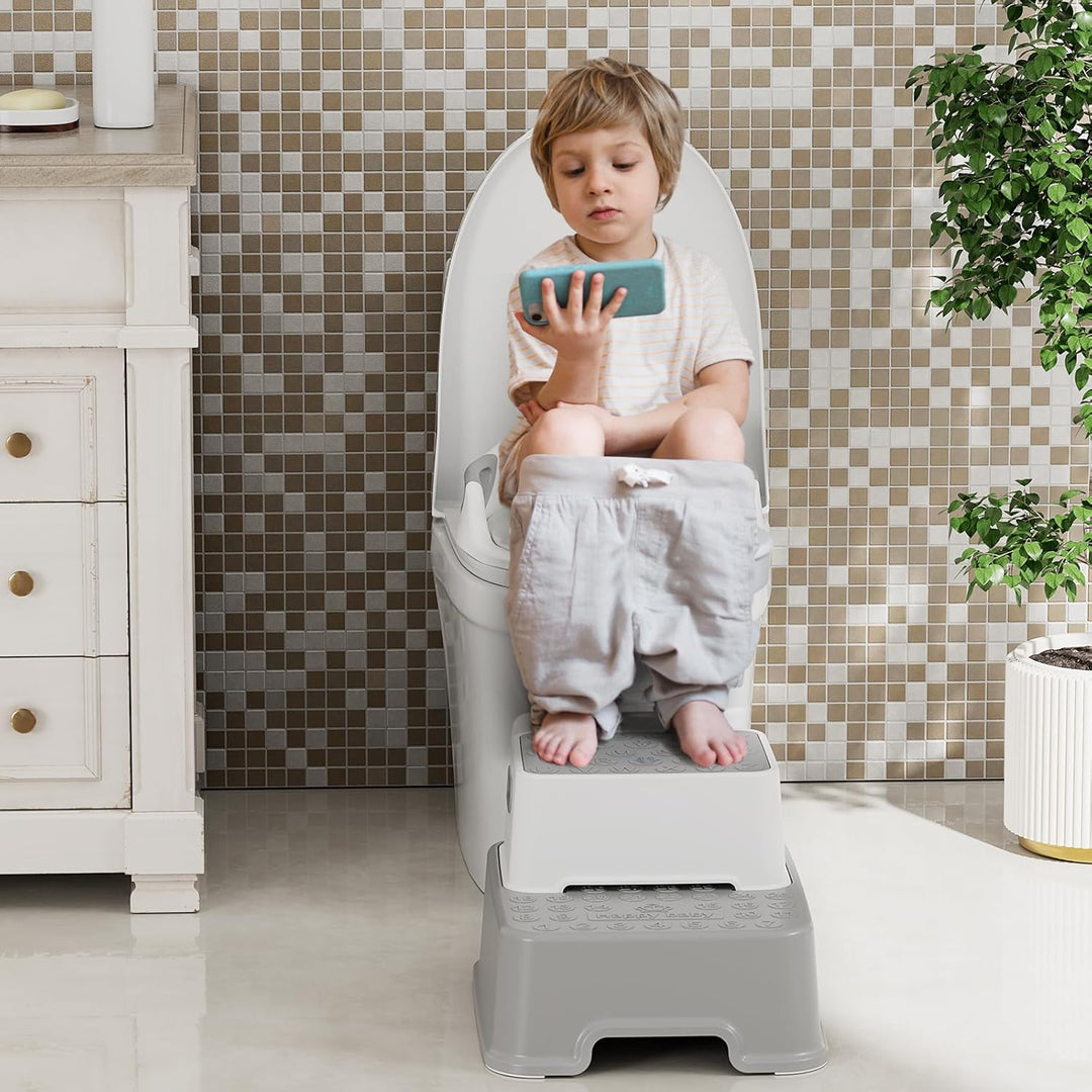 MAMIZO Toilettensitz Kinder mit Tritthocker Kinder, Wc Sitz Kinder mit 2 Stufen Hocker, Toilettensit