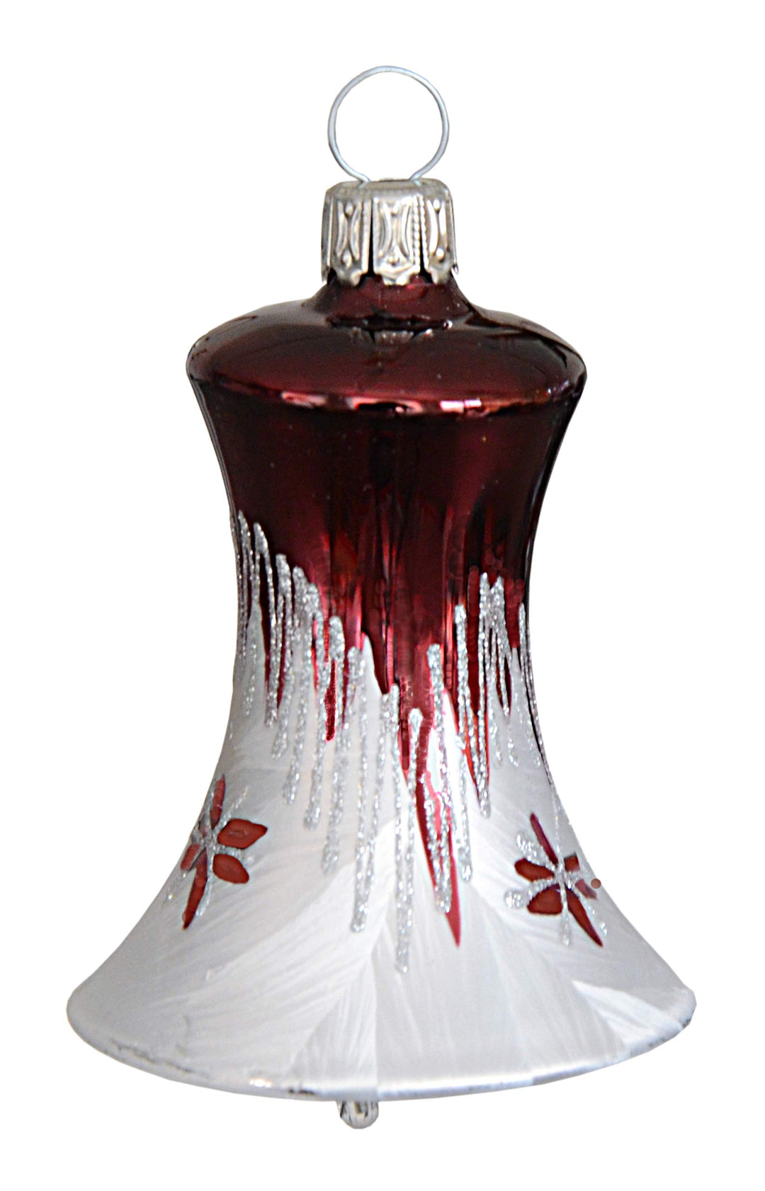 Christbaumkugel - Glocke Modern Art Mundgeblasen Handbemalt Rot Weihnachten